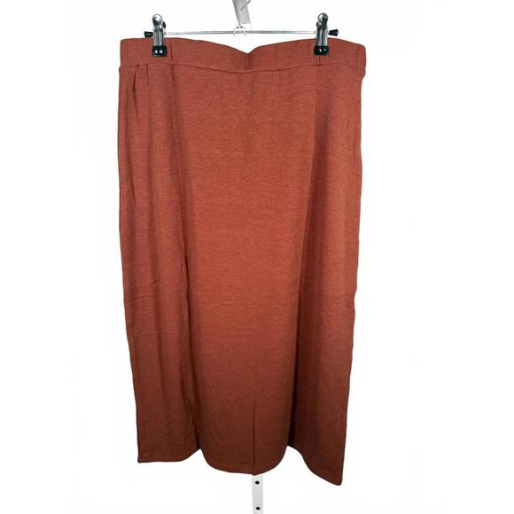Lulus Effortlessly Blessed Heathered Rust Red Knit Midi Skirt - XL - Picture 3 of 8